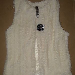 BEAUTEES Natural Ivory Size M Girls Faux Fur